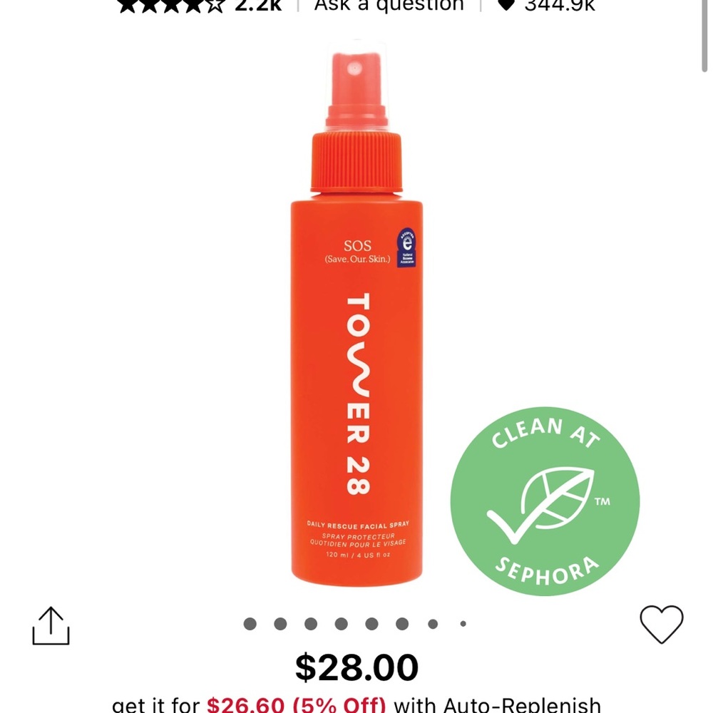 Tower28 SOS daily rescue spray full size